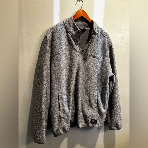 Eddie Bauer Men's Heather Gray Zip-Up Sweater large winter fall neutral basic - Picture 1 of 14